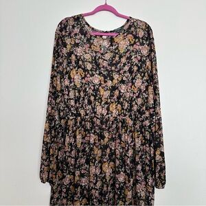 Wild Fable Floral Black Dress